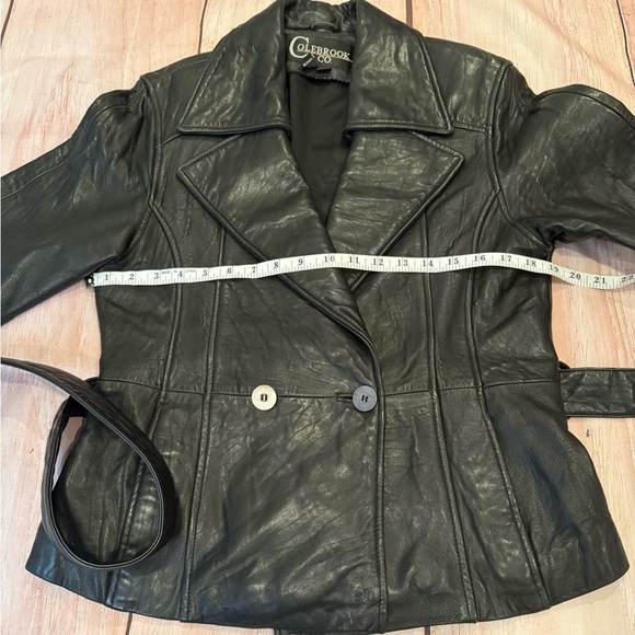 Vintage Y2K Colebrook & Co Women’s Black Leather Jacket Size Medium Coat - Picture 5 of 7